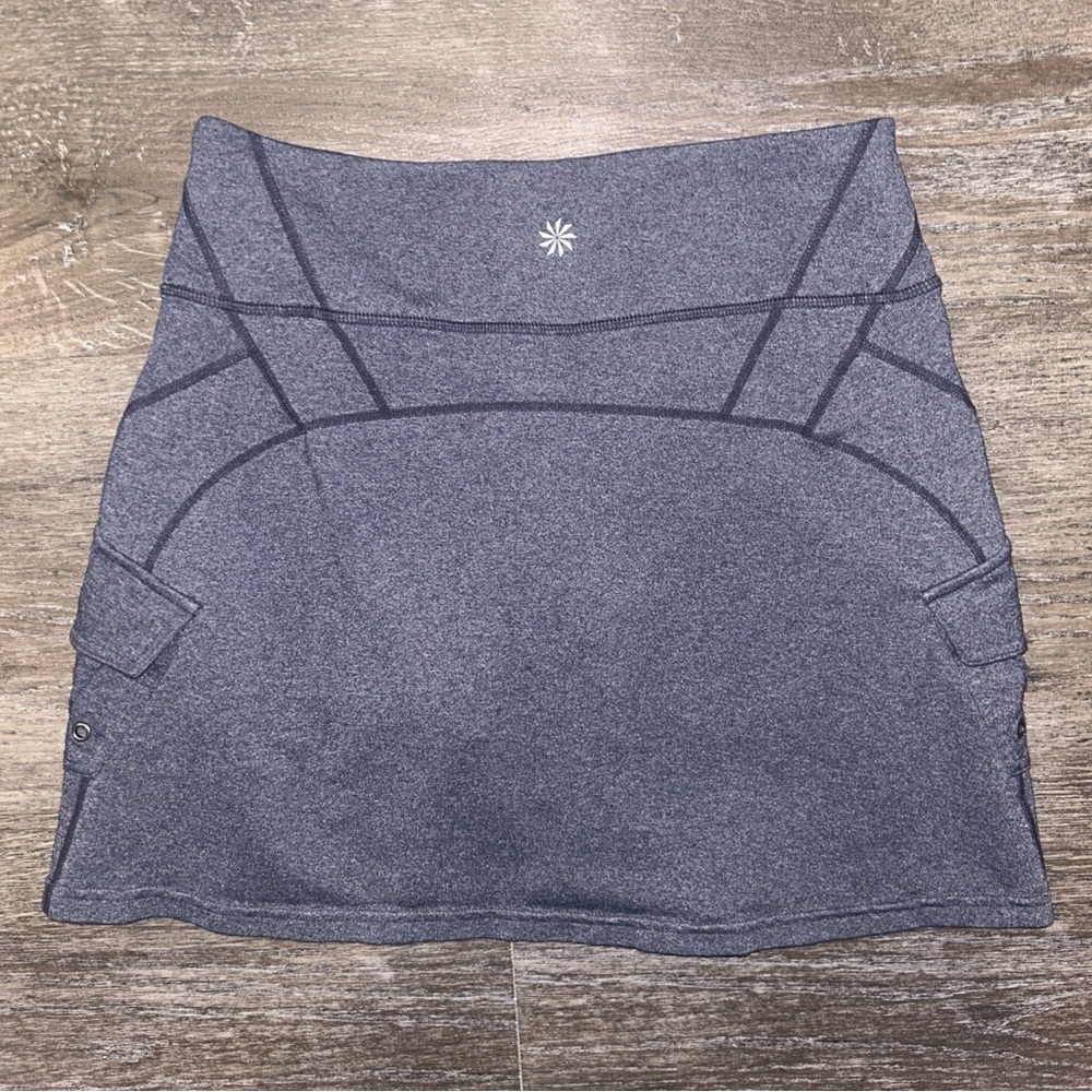 Athleta Oasis Cargo X Small Pull On Skirt Skort 4" Shorts Gray 903951 XS - Picture 5 of 6